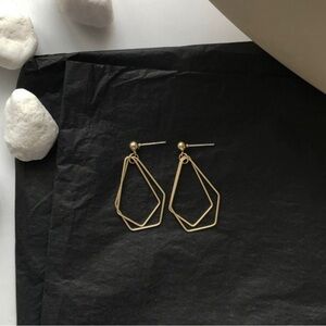 Geometric Double Layer Earrings New